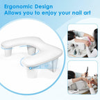 LIONVISON Arm Rest for Nails Tech U Shaped - Comfortable Manicure Nail Hand Rest Pillow Cushion, Nail Armrest Stand for Acrylic Nail Art Tech, Quick Installation, White