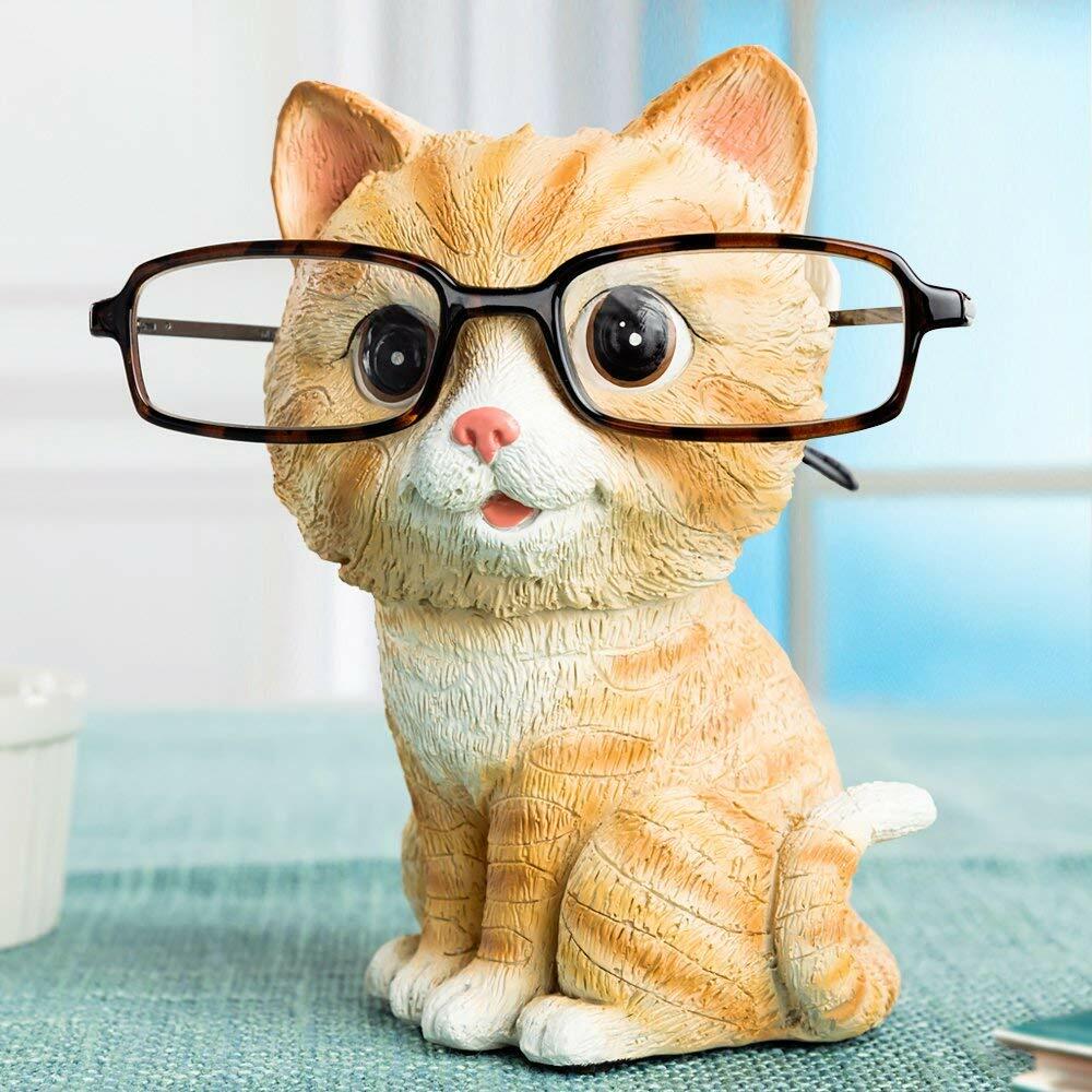 FLYING BALLOON Cute Cat Animals Shaped Resin Spectacles Holder Shelf Home