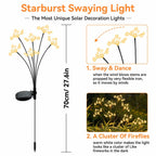 JJGoo Solar Garden Lights, New Upgraded 2 Pack Solar Swaying Starburst Light,