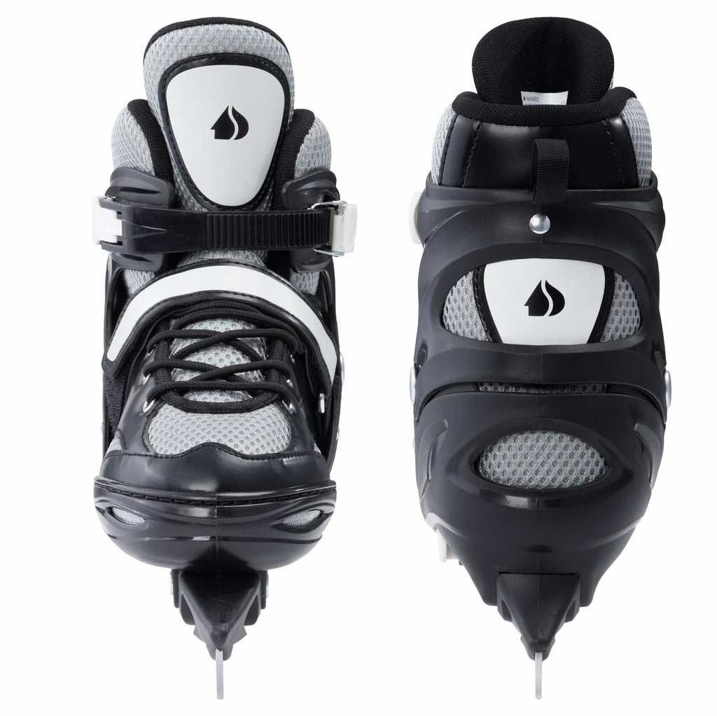 Navaris Adjustable Ice Skates for Kids - Comfortable & Robust Ice Skate Shoes for Boys and Girls - Perfect for Training, Hockey, Figure Skating and Leisure - Size EU 31-34, Grey