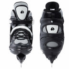 Navaris Adjustable Ice Skates for Kids - Comfortable & Robust Ice Skate Shoes for Boys and Girls - Perfect for Training, Hockey, Figure Skating and Leisure - Size EU 31-34, Grey