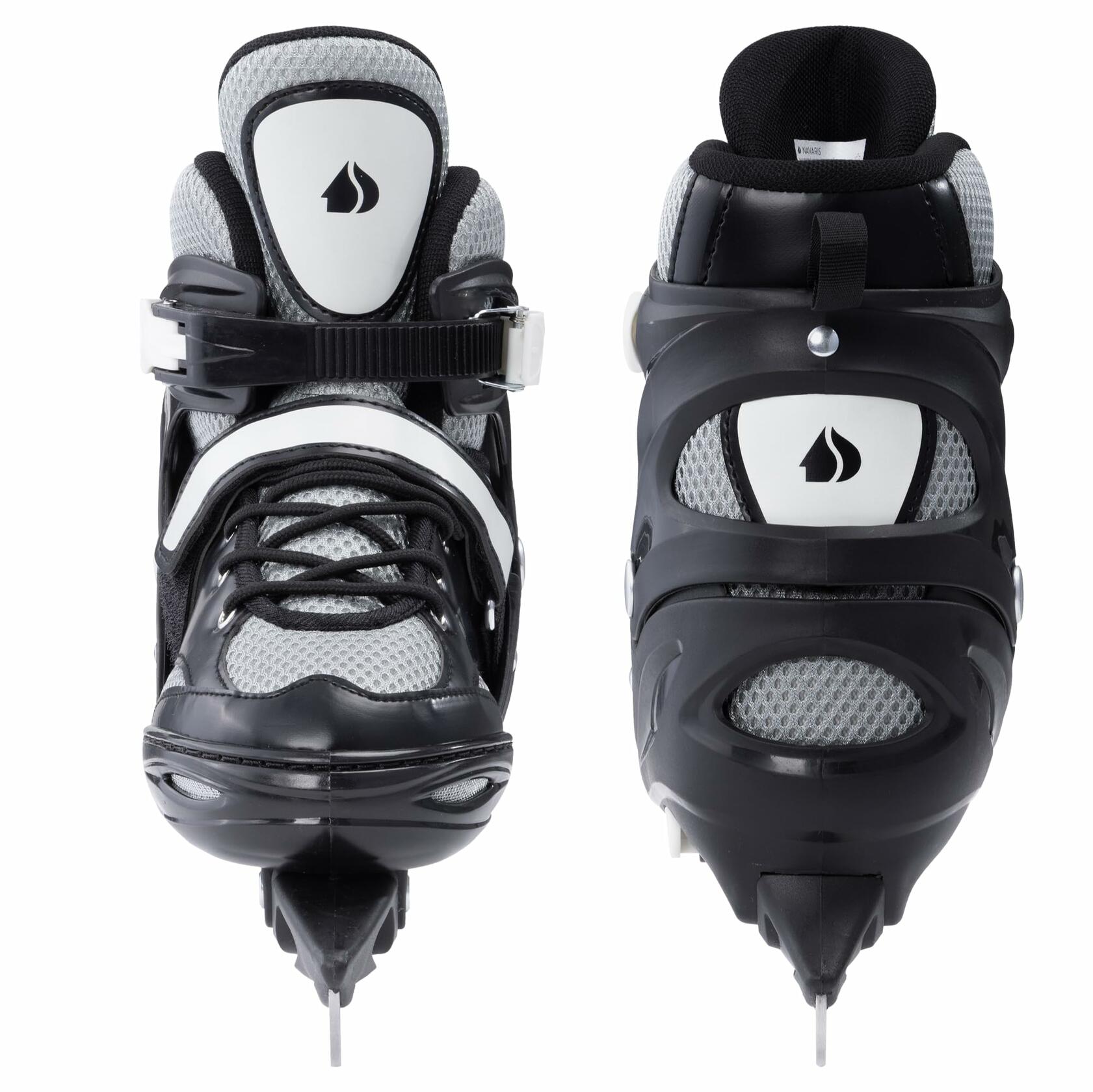Navaris Adjustable Ice Skates for Kids - Comfortable & Robust Ice Skate Shoes for Boys and Girls - Perfect for Training, Hockey, Figure Skating and Leisure - Size EU 31-34, Grey