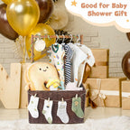 Wisreach Wooden Baby Shower Crate Closet, Baby Storage Crate with Handle,