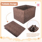 Wisreach Wooden Baby Shower Crate Closet, Baby Storage Crate with Handle,