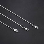 Goldegg Silver Necklace for Women, 925 Sterling Silver 1.1mm Snake Chain Diamond