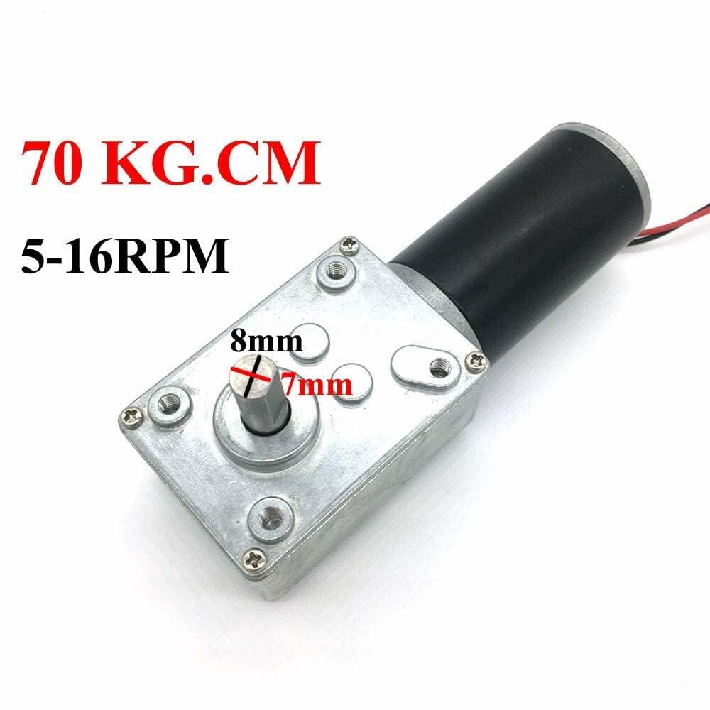 BRINGSMART 12V 16rpm DC Worm Gear Motor 70kg.cm High Torque Turbine Electric