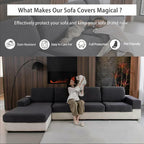 OHSIO Couch Cushion Covers for Sectional Sofa, Stretch Soft Sofa Slipcovers