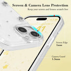 EYZUTAK Case for iPhone 13/iPhone 14, Bling Glitter 3D Stars Phone Case Cute