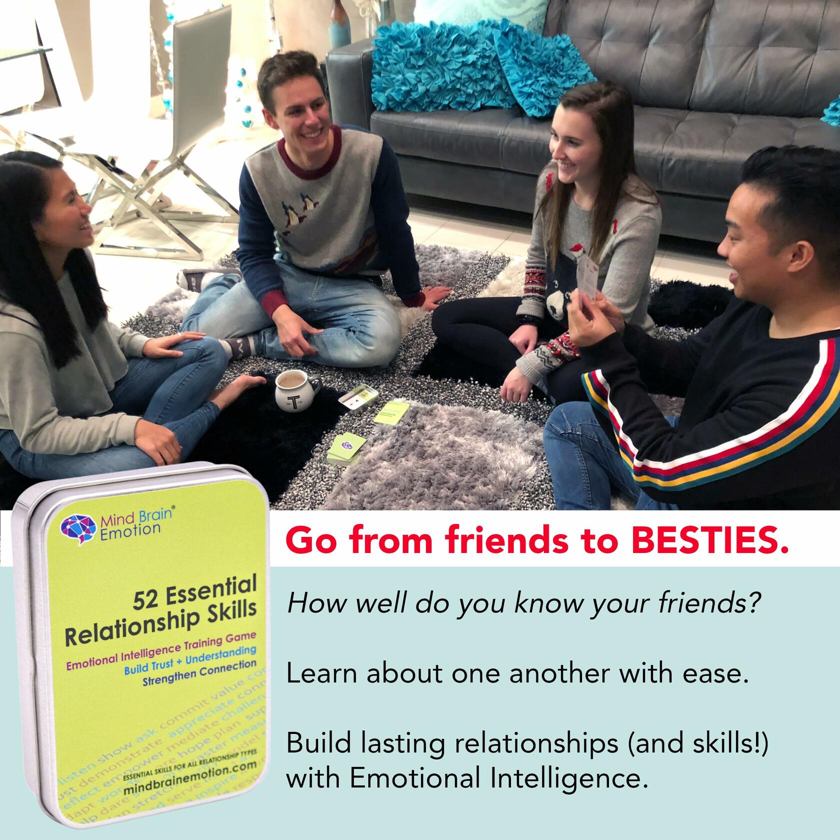 52 Essential Emotional Intelligence Training - Relationship Skills Card Game for