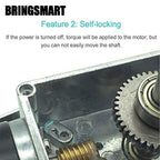 BRINGSMART 12V 16rpm DC Worm Gear Motor 70kg.cm High Torque Turbine Electric