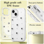 EYZUTAK Case for iPhone 13/iPhone 14, Bling Glitter 3D Stars Phone Case Cute