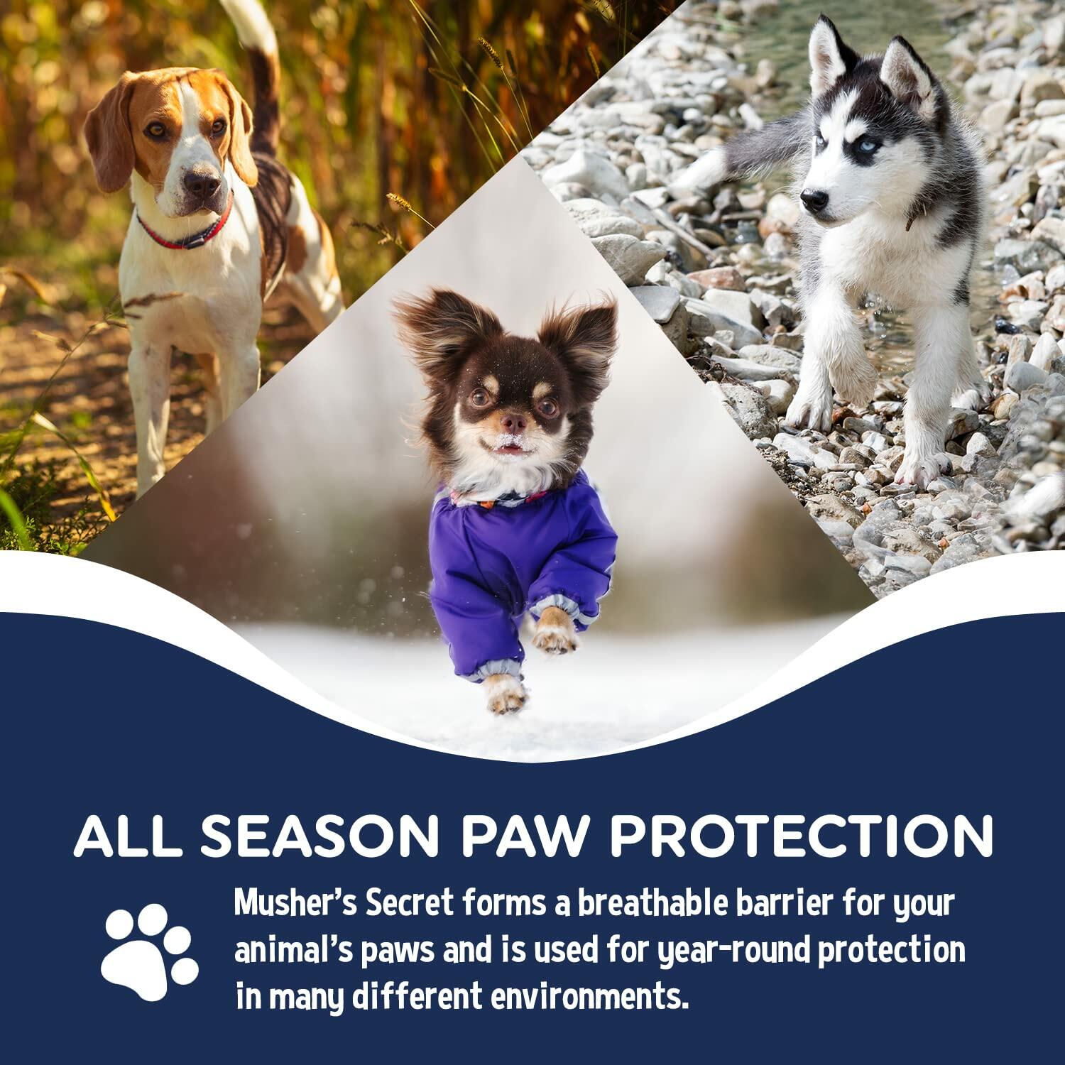 Musher's Secret Dog Paw Wax 60g – Moisturizing Dog Paw Balm – Helps Protect &