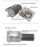 BRINGSMART 12V 16rpm DC Worm Gear Motor 70kg.cm High Torque Turbine Electric