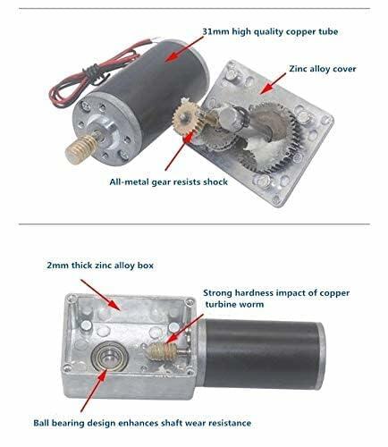 BRINGSMART 12V 16rpm DC Worm Gear Motor 70kg.cm High Torque Turbine Electric