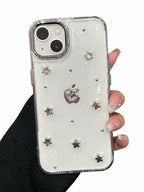 EYZUTAK Case for iPhone 13/iPhone 14, Bling Glitter 3D Stars Phone Case Cute