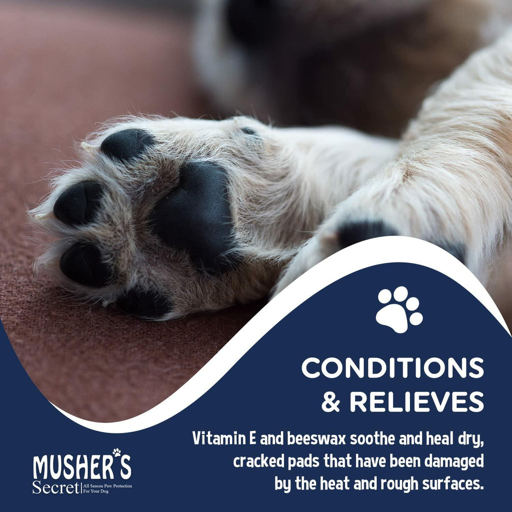 Musher's Secret Dog Paw Wax 60g – Moisturizing Dog Paw Balm – Helps Protect &
