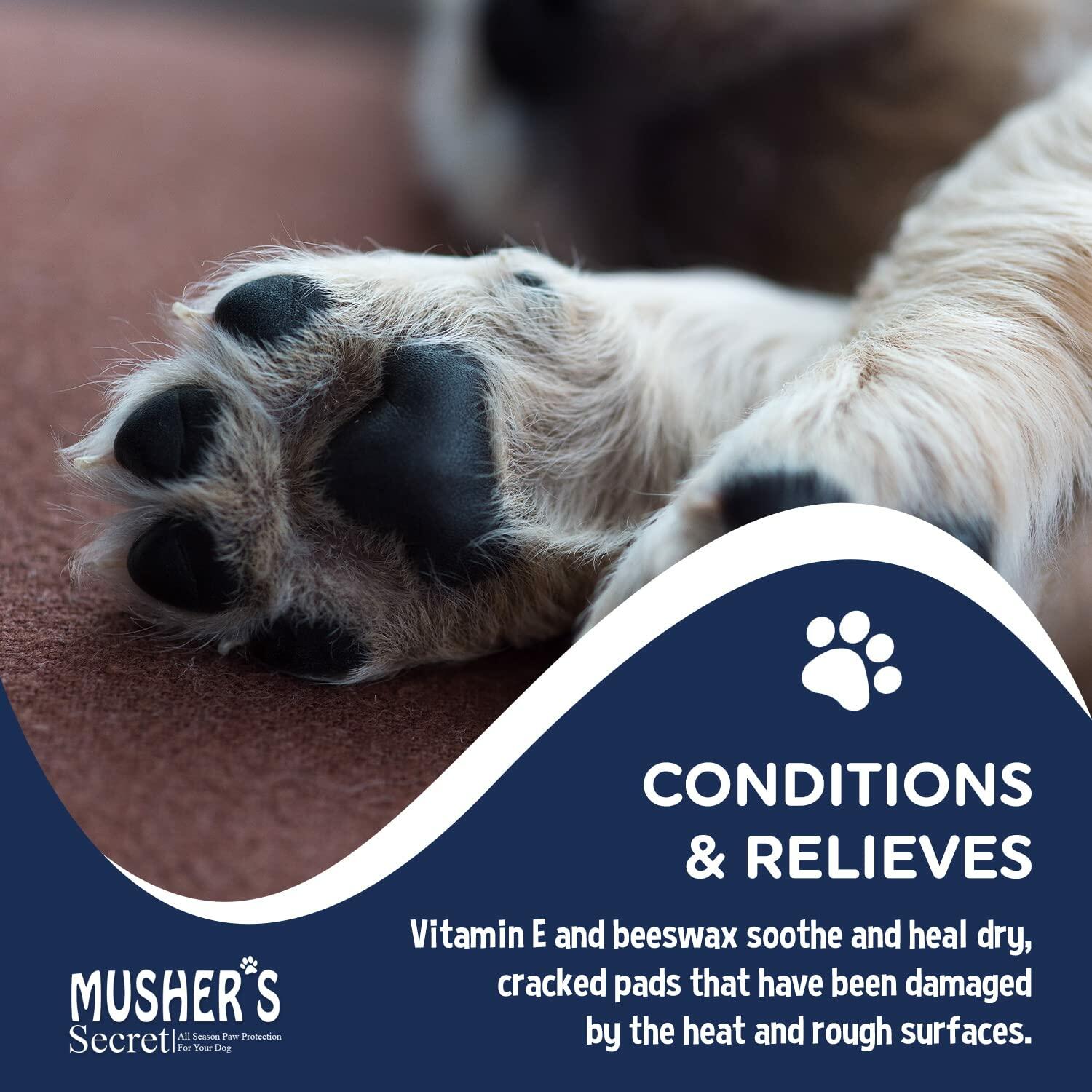 Musher's Secret Dog Paw Wax 60g – Moisturizing Dog Paw Balm – Helps Protect &