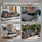 OHSIO Couch Cushion Covers for Sectional Sofa, Stretch Soft Sofa Slipcovers