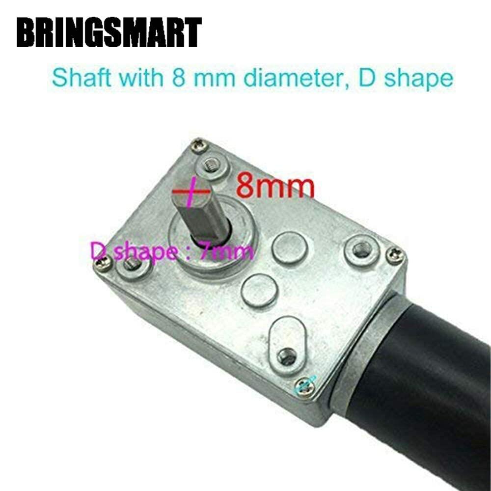 BRINGSMART 12V 16rpm DC Worm Gear Motor 70kg.cm High Torque Turbine Electric