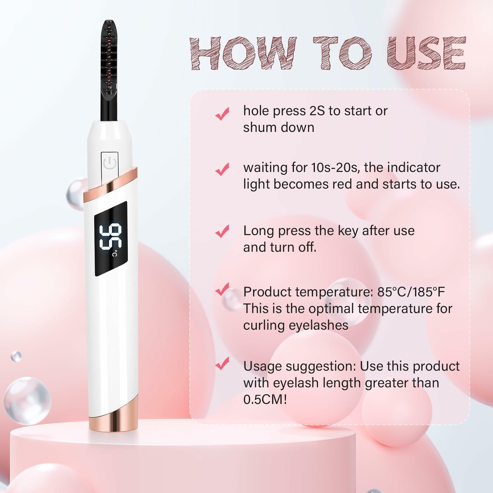ShenlanBolt Heated Eyelash Curler for Women, Electric Lash Curler with 10s Fast