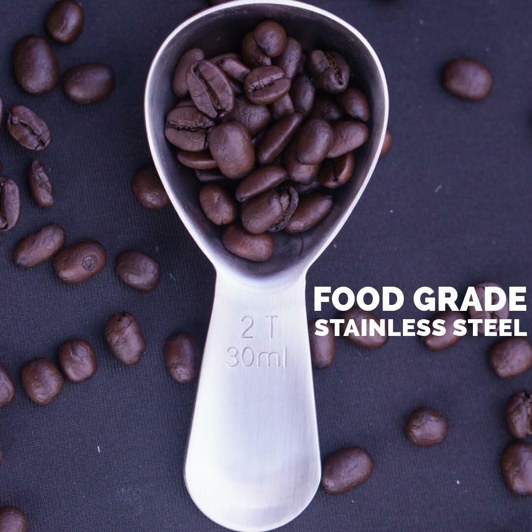 Coffee Scoop 2 Tbsp – Brushed Black, Stainless Steel – Precise Measuring Spoon