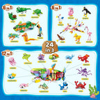 Custoduy 24 Packs Party Favors for Kids – 779 PCS 6-in-1 & 12-in-1 Animal