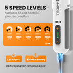 HARDELL 8V Cordless Rotary Tool Kit, 5 Variable Speed, 42 Accessories, 28000RPM,