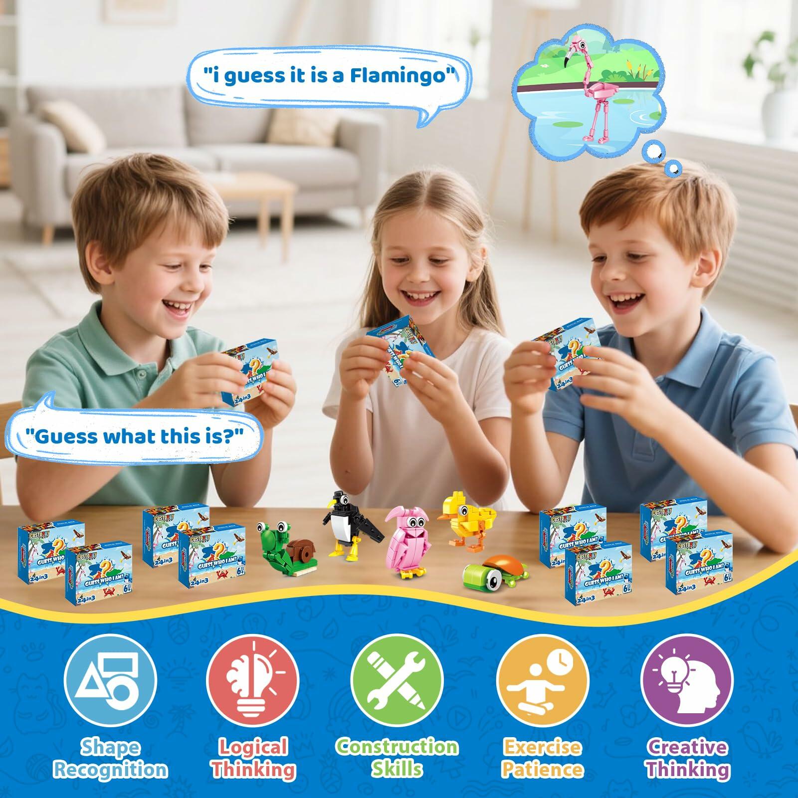 Custoduy 24 Packs Party Favors for Kids – 779 PCS 6-in-1 & 12-in-1 Animal