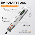 HARDELL 8V Cordless Rotary Tool Kit, 5 Variable Speed, 42 Accessories, 28000RPM,