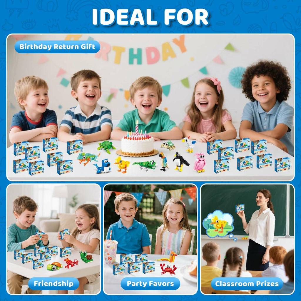 Custoduy 24 Packs Party Favors for Kids – 779 PCS 6-in-1 & 12-in-1 Animal