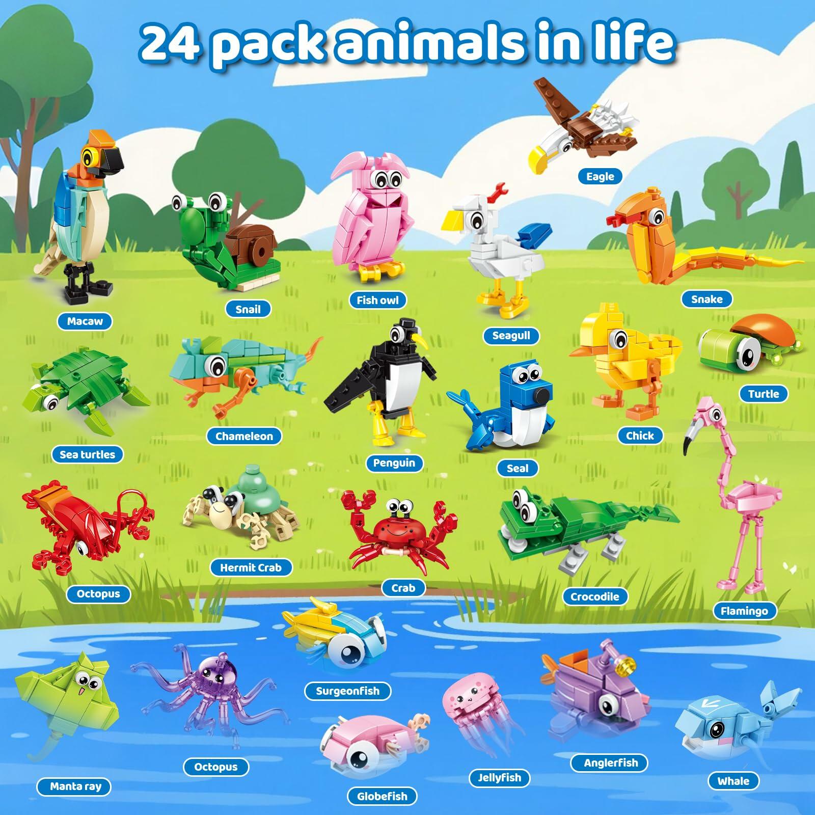 Custoduy 24 Packs Party Favors for Kids – 779 PCS 6-in-1 & 12-in-1 Animal