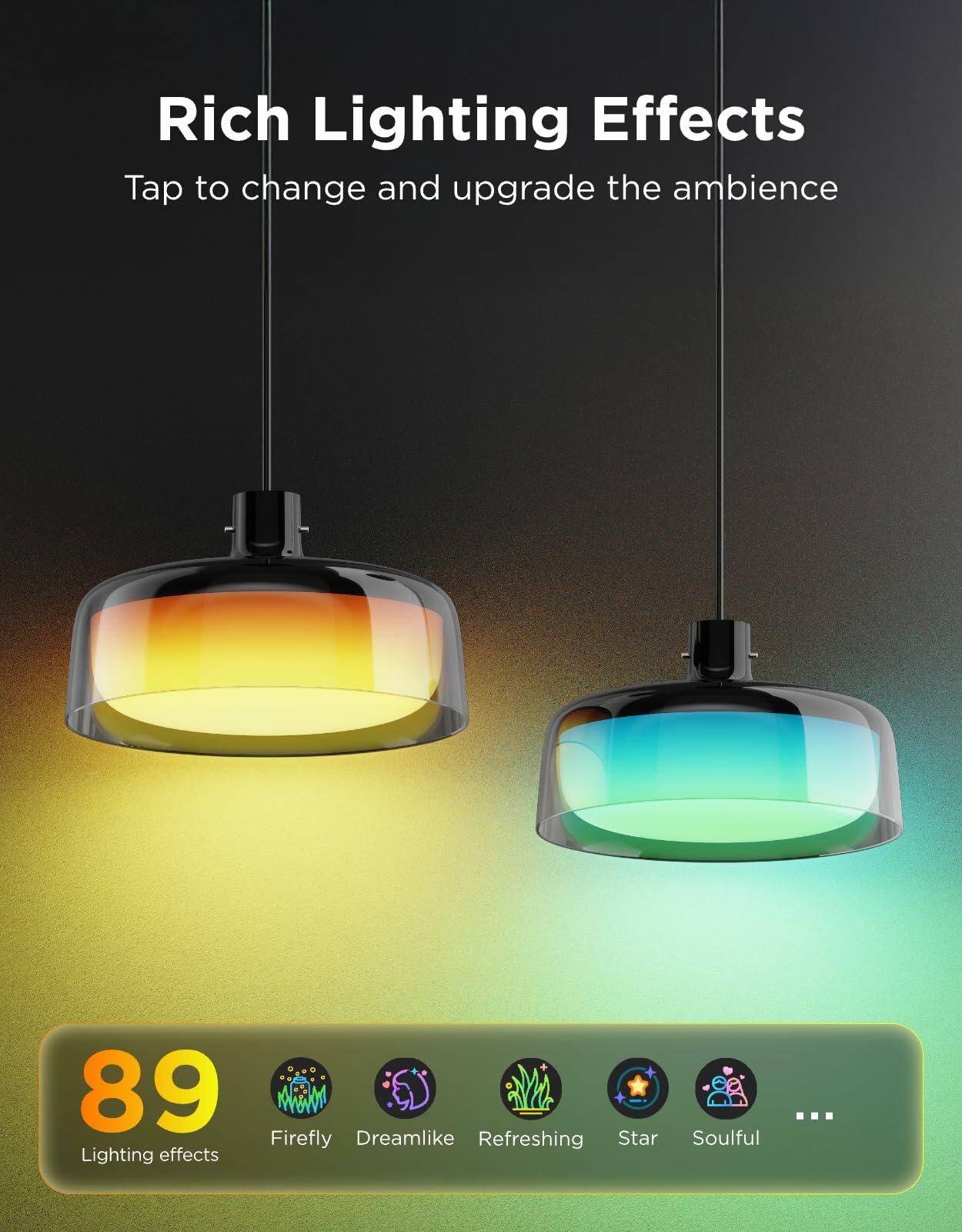 Govee Pendant Light for Kitchen Island, Three-Layer RGBIC Smart Lighting, Matter