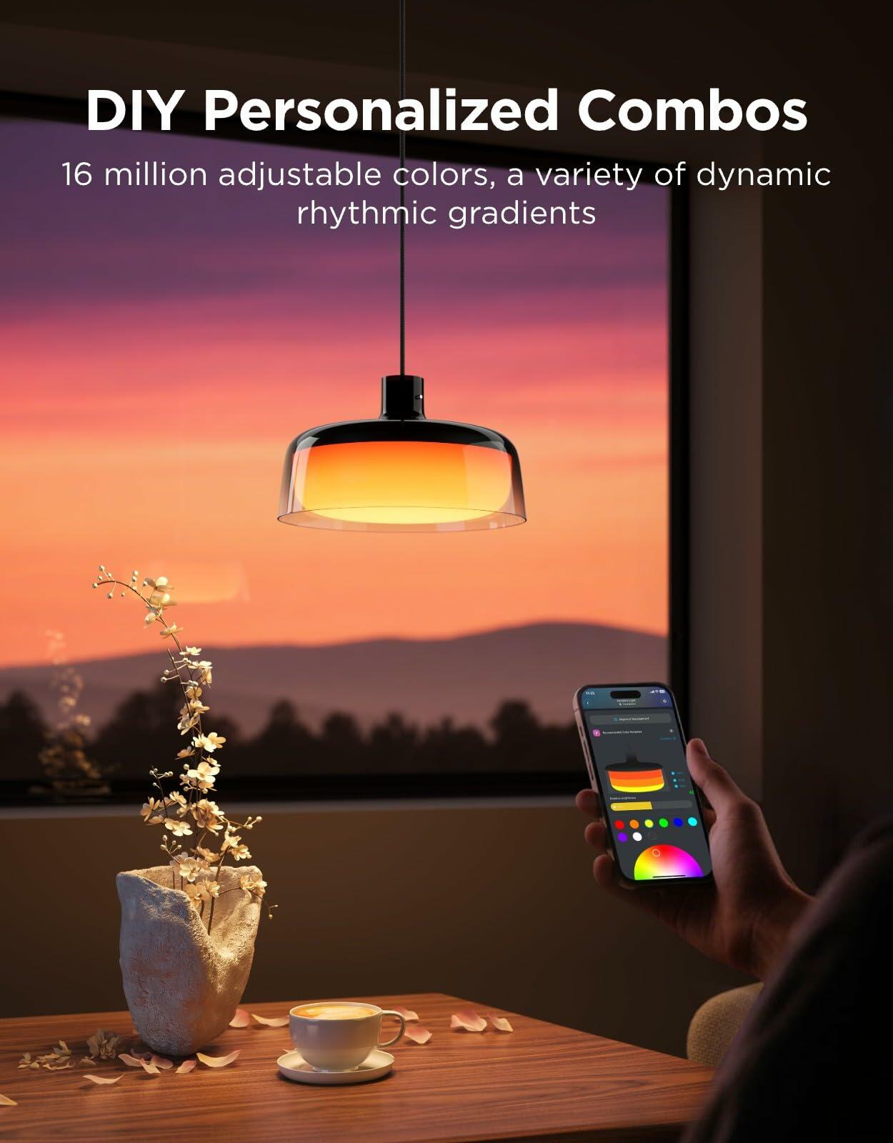 Govee Pendant Light for Kitchen Island, Three-Layer RGBIC Smart Lighting, Matter