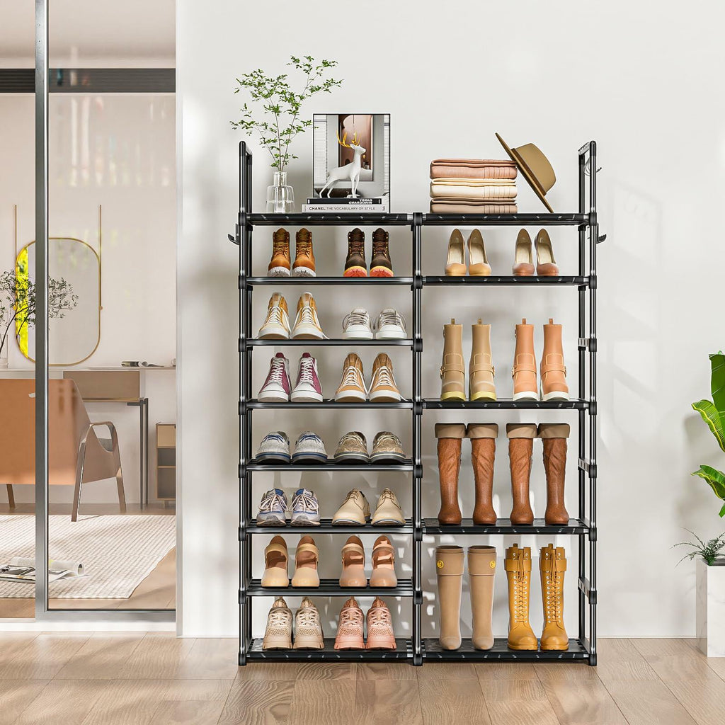 OYREL Shoe Rack Organizer 8 Tiers, Tall Shoe Racks Shelf Storage, 26-32 Pairs