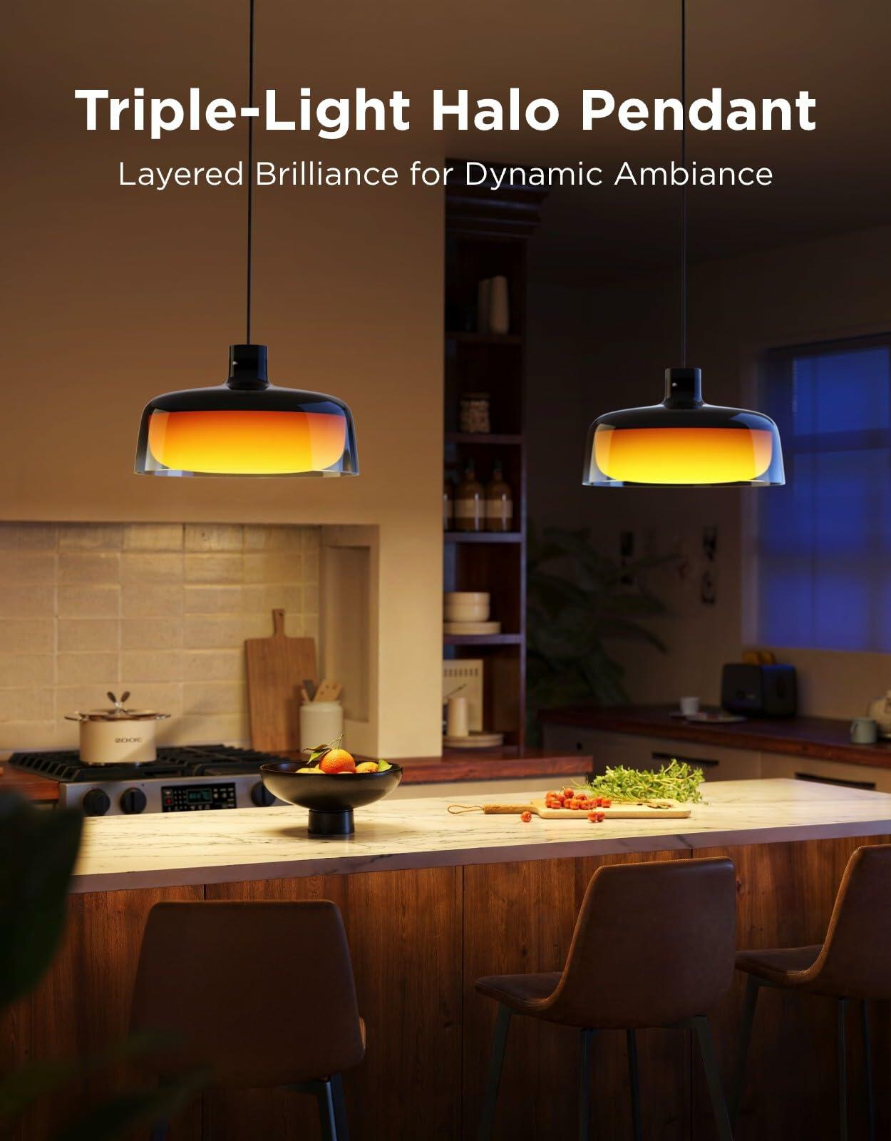 Govee Pendant Light for Kitchen Island, Three-Layer RGBIC Smart Lighting, Matter