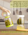 ZENS Glass Pickle Jar with Strainer Flip, 2 Pack Pickle Container Olive
