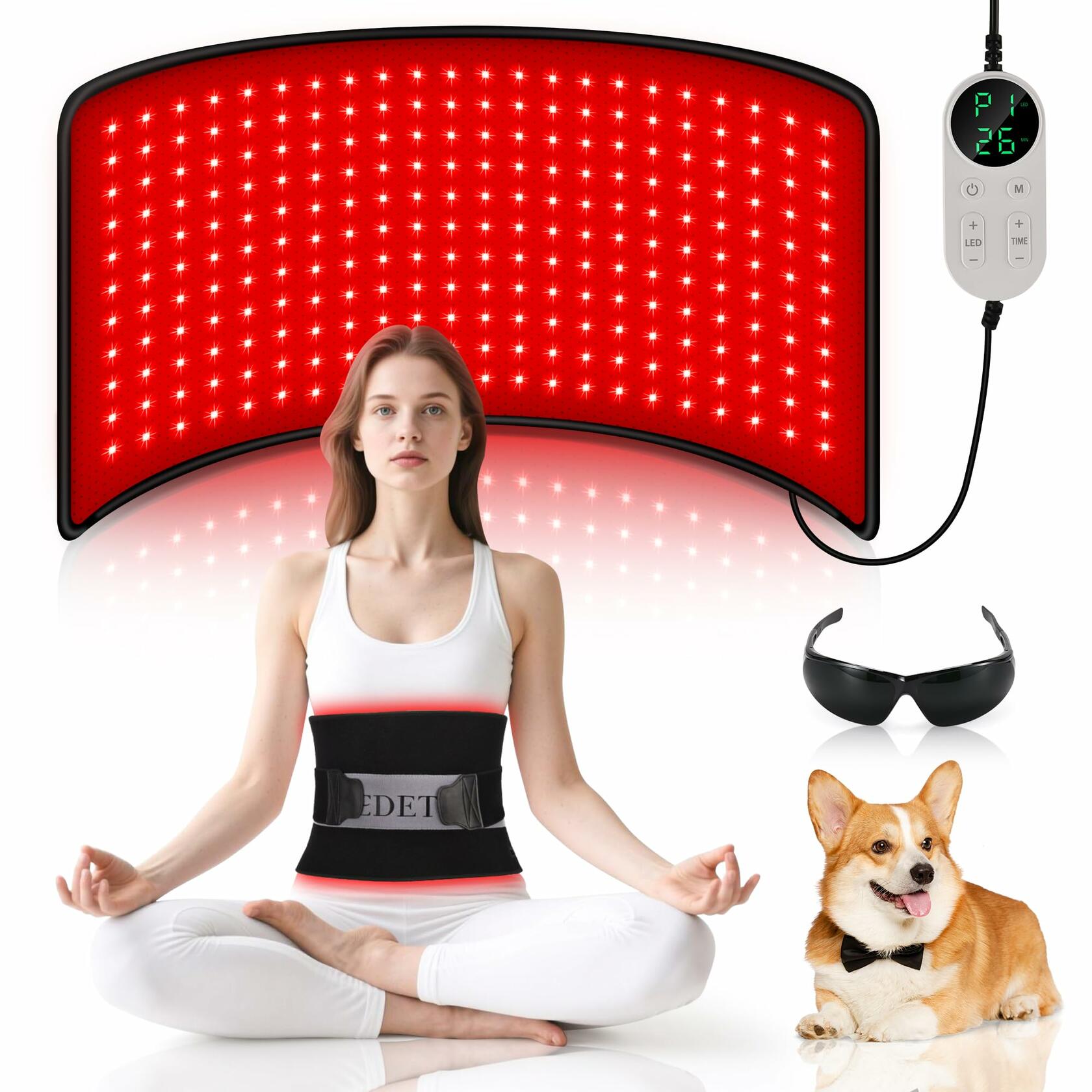 Pedete Red Light Therapy for Body, 24’’ x 12’’Large Infrared Light Therapy Pad