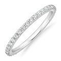 PAVOI 14K Gold Plated Cubic Zirconia Stackable Eternity Bands White Gold for