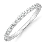 PAVOI 14K Gold Plated Cubic Zirconia Stackable Eternity Bands White Gold for