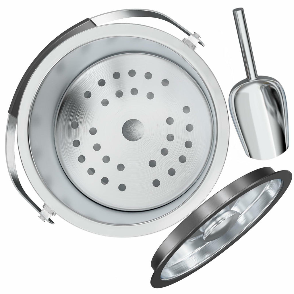 3.2L Double Wall Stainless Steel Ice Bucket with Lid,Scoop, Updated Insulated