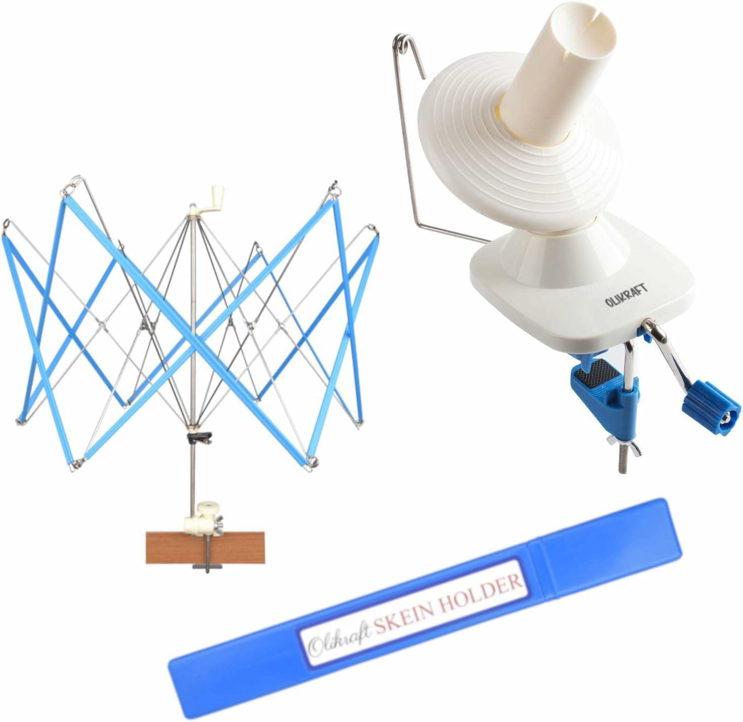 Olikraft Crochet Yarn Winder for Crocheting and Umbrella Swift (with Skein