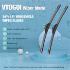 2 Pack VTOGOI OEM Quality 24''+18'' Premium All-Season Auto Windshield Natural