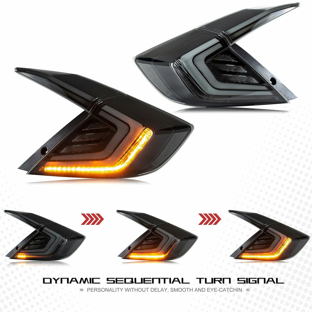 inginuity time LED Tail Lights For Honda Civic 10Th Gen Sedan 2016-2021 DRL