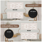 DreamSky Wooden Digital Alarm Clock for Bedroom - Desk Clock for Living Room