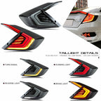 inginuity time LED Tail Lights For Honda Civic 10Th Gen Sedan 2016-2021 DRL