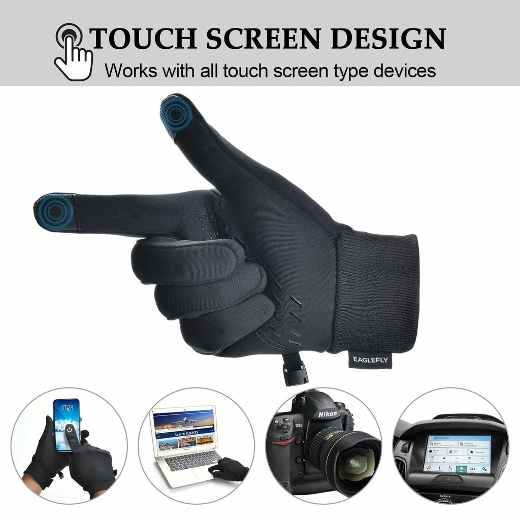 EAGLEFLY Winter Gloves Women Men Waterproof Warm Gloves with Touch Screen