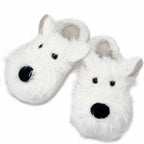 Vegove Furry Dog Slippers for Women, Cute Cozy Fluffy Highland Terrier Puppy