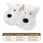 Vegove Furry Dog Slippers for Women, Cute Cozy Fluffy Highland Terrier Puppy