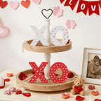 OLANRUN Valentines Day Decorations, 4 Pack XOXO Wooden Letters Indoor Decor