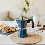 GROSCHE Milano Stovetop Espresso Maker Moka Pot 3 espresso Cup - 5 oz, Blue